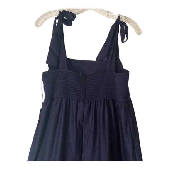 NWT JASON WU Navy  Tiered Shoulder Tie Maxi Dress Embroidered  Size S - Picture 9 of 16